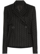 Alyx Pinstripe Wool Blazer - Black