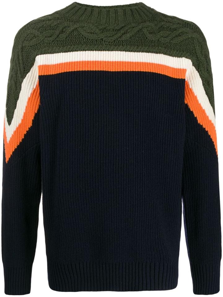 Sacai Contrast Knit Jumper - Blue