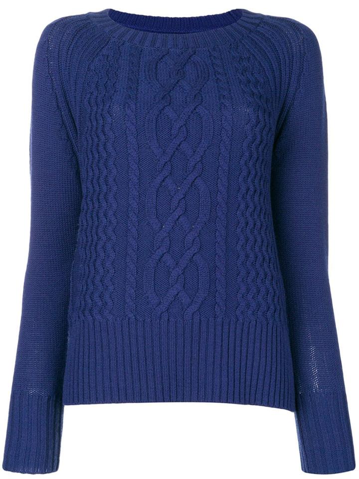 Woolrich Cable Knit Jumper - Blue