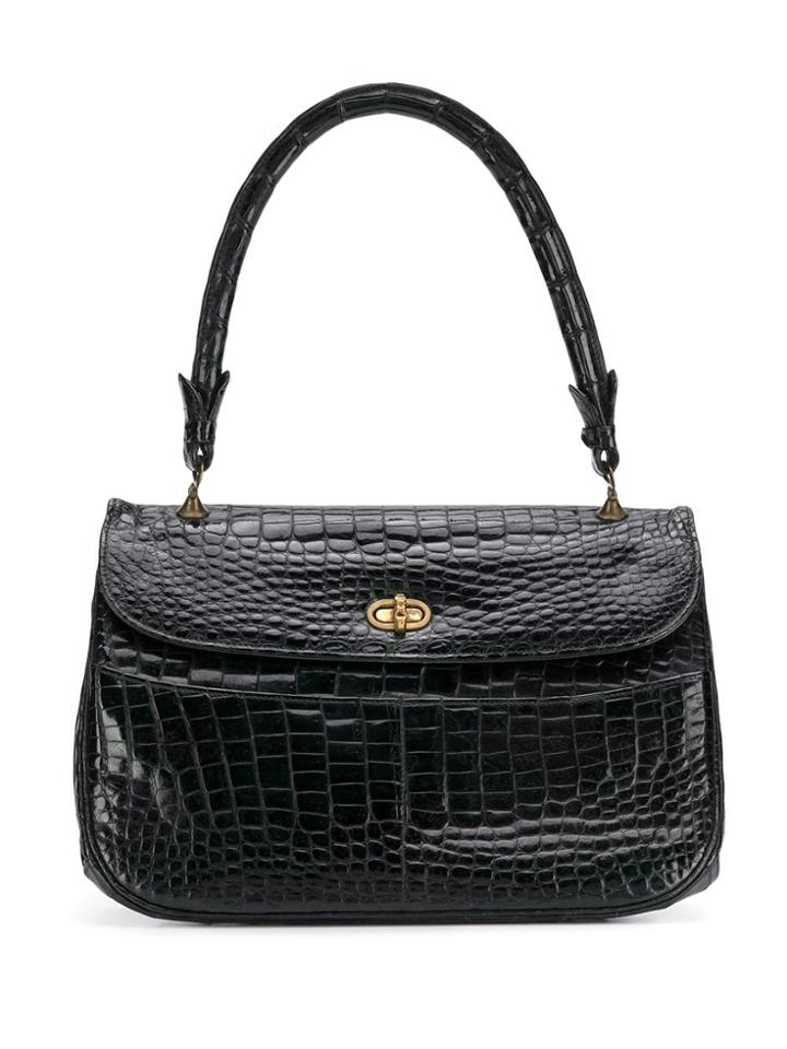 A.n.g.e.l.o. Vintage Cult 1950's Varnished Flap Tote - Black