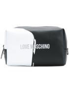 Love Moschino Front Printed Wash Bag - Black