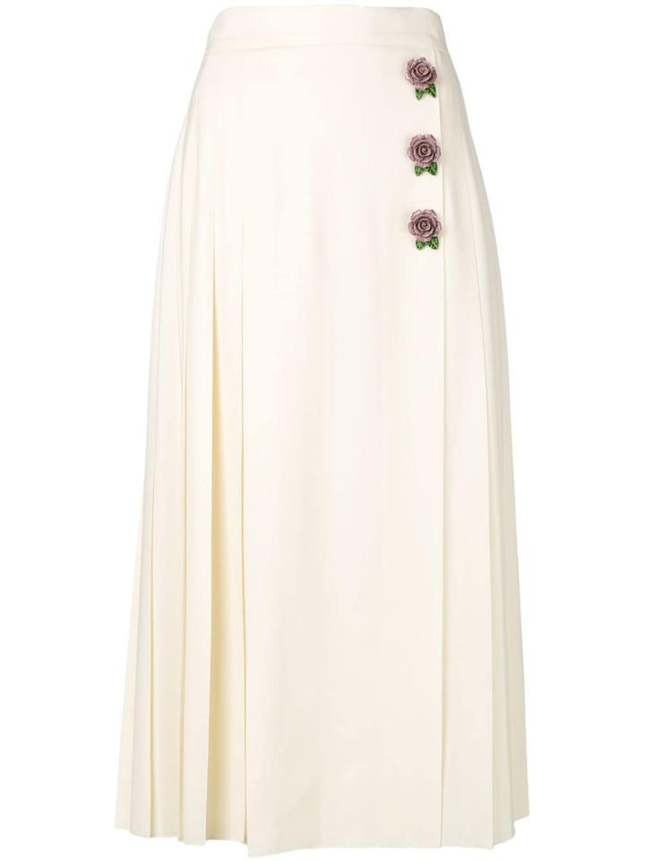Dolce & Gabbana Pleated Midi Skirt - White