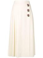 Dolce & Gabbana Pleated Midi Skirt - White