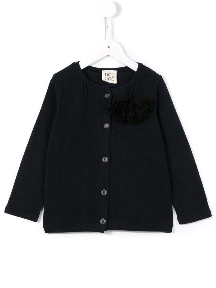 Douuod Kids Pom Pom Detail Cardigan, Toddler Girl's, Size: 2 Yrs, Blue