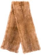 Liska Long Fur Scarf - Brown