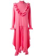 Stella Mccartney Felted Frills Knit Dress - Pink & Purple