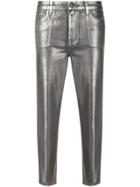 J Brand Metallic-effect Cropped Trousers - Grey