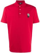 Karl Lagerfeld Ikonik Chest Patch Polo Shirt - Red