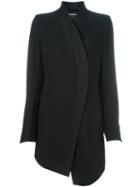Ann Demeulemeester Shawl Lapel Asymmetric Jacket, Women's, Size: 40, Black, Nylon/rayon/virgin Wool