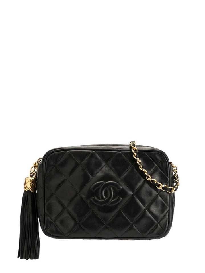 Chanel Pre-owned Cc Stitch Tassel Chain Bag - Black