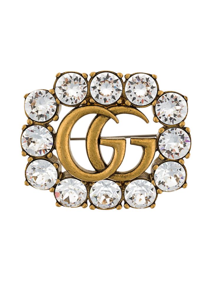 Gucci Logo Brooch - Metallic