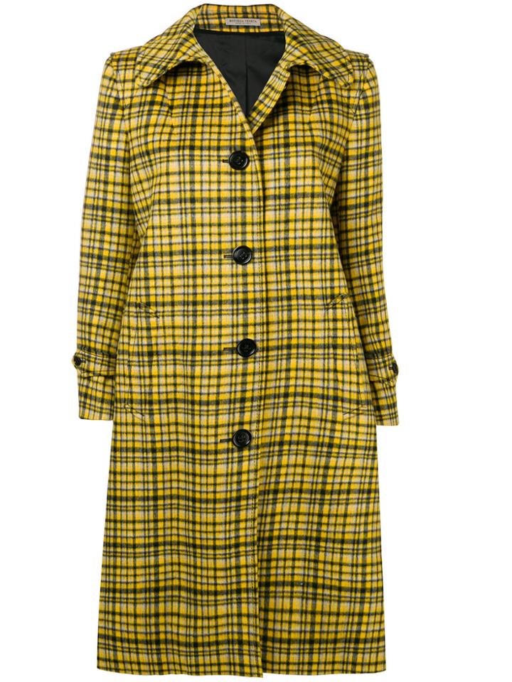 Bottega Veneta Plaid Coat - Yellow & Orange