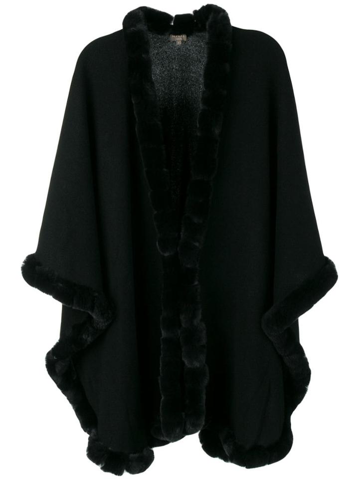 N.peal Fur-trimmed Cape - Black