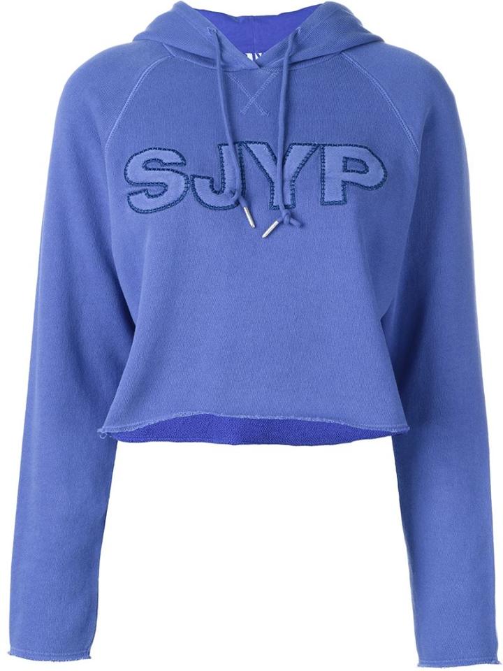 Steve J & Yoni P Embroidered Logo Crop Hoodie