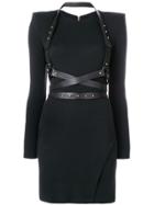 Balmain Leather Harness Dress - Black