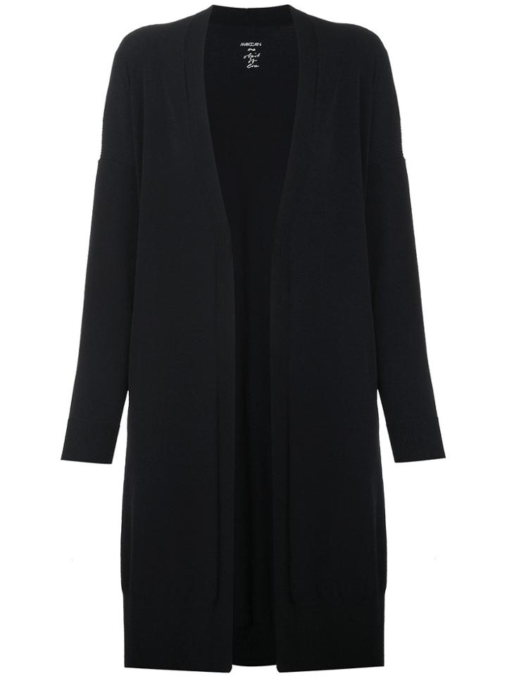Marc Cain Long Crepe Open Front Jacket - Black