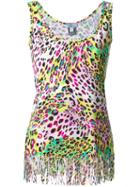 Blumarine Fringed Leopard Print Tank Top