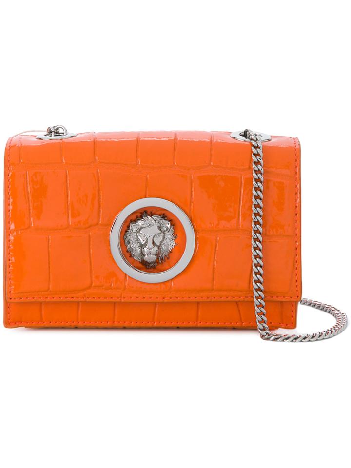 Versus Crocodile Embossed Lion Clutch - Yellow & Orange