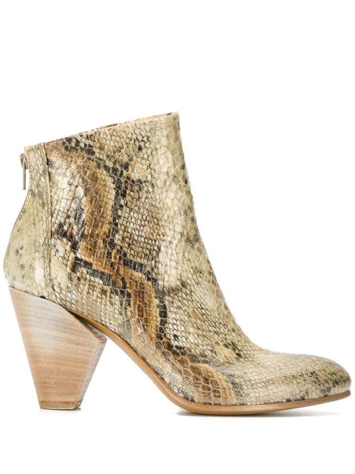 Strategia Snakeskin Effect Ankle Boots - Neutrals
