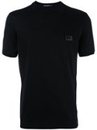 Dolce & Gabbana Logo Plaque T-shirt, Men's, Size: 44, Black, Cotton/zamak/calf Leather