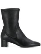 Stuart Weitzman Low Heel Ankle Boots - Black