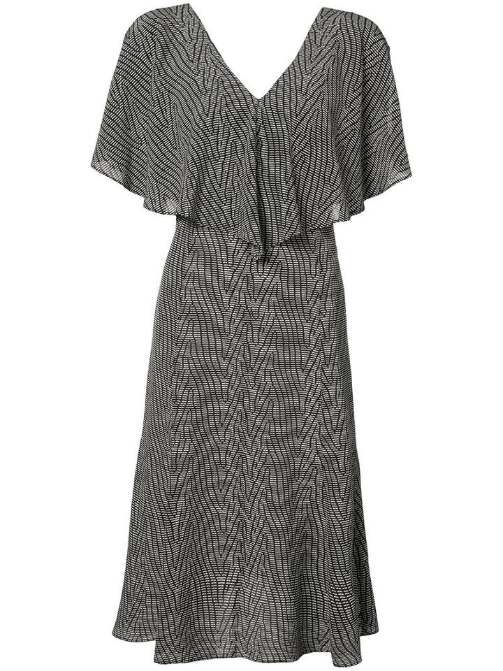 Derek Lam - Ruffled V-neck Dress - Women - Silk - 42, Black, Silk