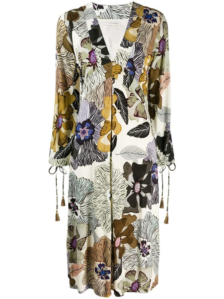 Etro Peony Printed Dress - Neutrals
