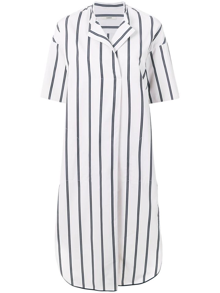 Odeeh Long Open Collar Dress - White