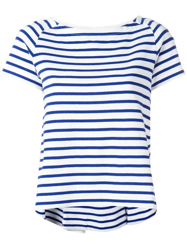 Sacai Striped Boat Neck Top, Women's, Size: 1, Blue, Cotton