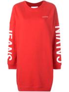 Calvin Klein Jeans Logo Print Sweater Dress - Red