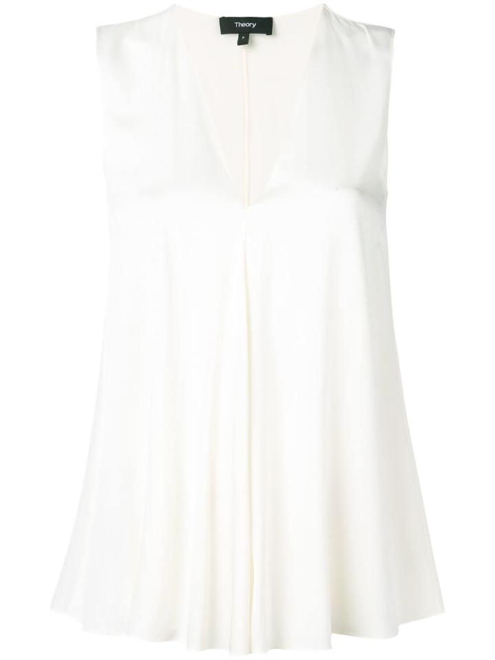 Theory A-line V-neck Top - White