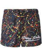 Philipp Plein - Paint Splat Swim Shorts - Men - Polyester - S, Black, Polyester