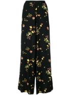 Antonio Marras Floral Wide Leg Trousers - Black