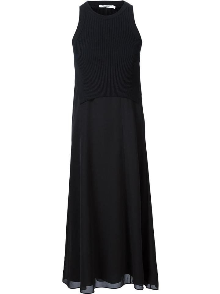 T By Alexander Wang Knit Combo Sleeveless Dress