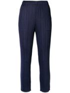 Pleats Please By Issey Miyake Pleated Slim-fit Trousers - Blue