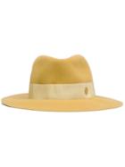Maison Michel 'henrietta' Fedora Hat, Women's, Size: Small, Yellow/orange, Wool