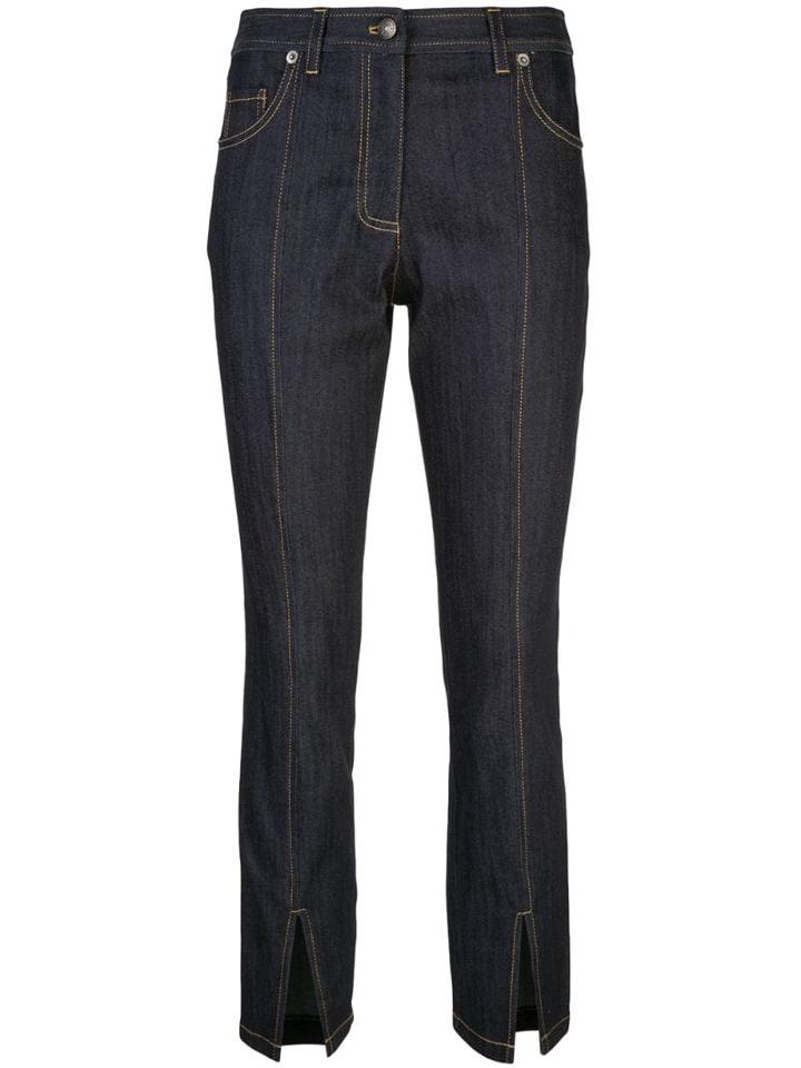 Cinq A Sept Slit Cropped Jeans - Blue