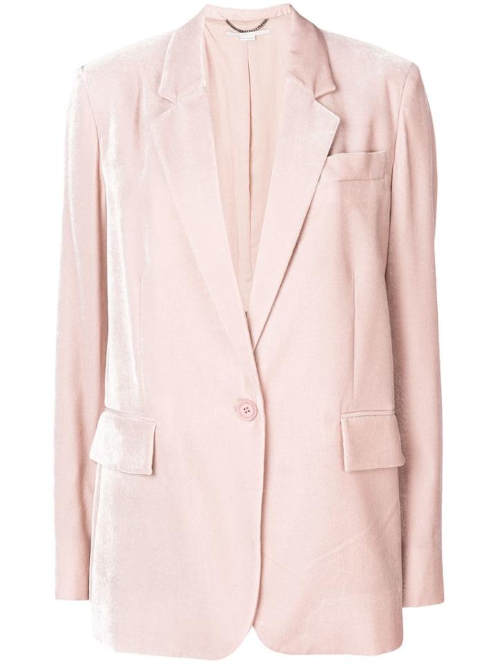 Stella Mccartney Velvet Button Blazer - Pink & Purple