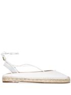 Aquazzura Ankle Tie Espadrille Flats - White