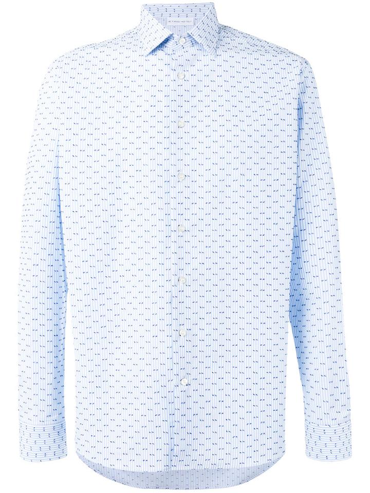 Etro - Fine Print Shirt - Men - Cotton - 40, Blue, Cotton