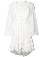 Zimmermann Ruffled Bib Dress - White