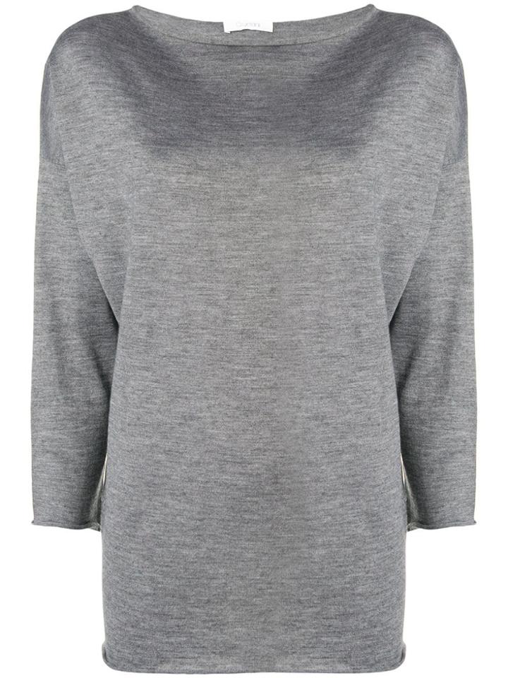 Cruciani Boat Neck Jersey Top - Grey