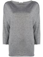 Cruciani Boat Neck Jersey Top - Grey