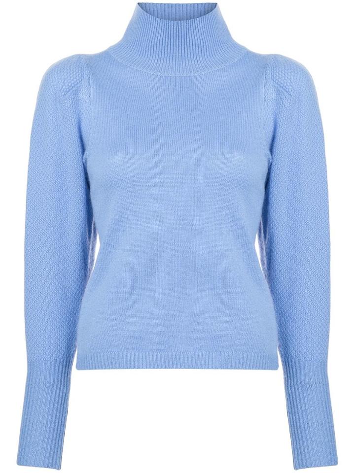 Dvf Diane Von Furstenberg Turtle-neck Fitted Sweater - Blue