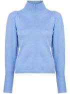 Dvf Diane Von Furstenberg Turtle-neck Fitted Sweater - Blue