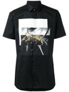 Les Hommes Shortsleeved Printed Shirt, Men's, Size: 52, Black, Cotton/spandex/elastane