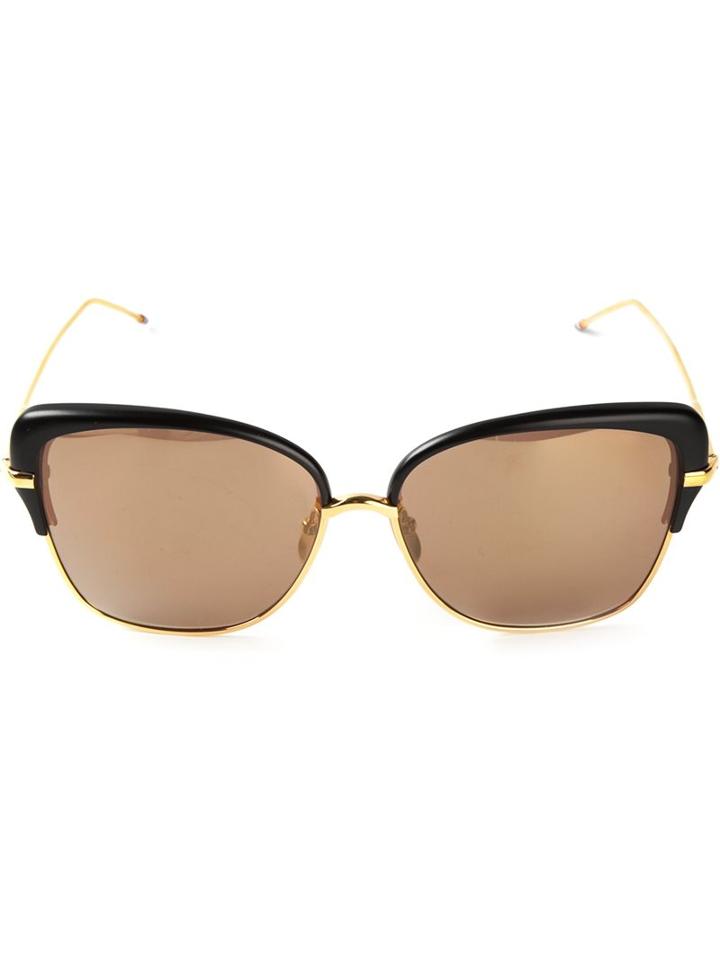 Thom Browne Oversized Square Frame Sunglasses, Women's, Grey, Titanium