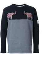 Yoshio Kubo Elephant Patch Sweatshirt, Men's, Size: 2, Black, Cotton