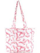 Dalood Leaf Print Beach Bag, Women's, Red, Silk/polystyrene