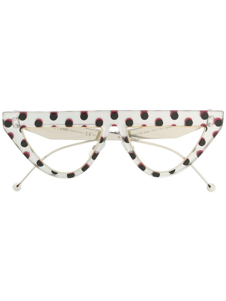 Fendi Eyewear Dotted Pattern Sunglasses - White